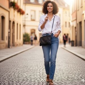 Vince Camuto Black Mini Leather Crossbody